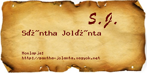 Sántha Jolánta névjegykártya